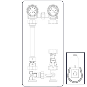 Система обвязки котла Oventrop „Regumat“ F-180, без насоса и терморегулятора, Арт. 1354272