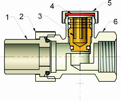 Клапан SCHLOSSER обратного потока проходной DN15 1/2 GZ x 15MM, арт. 601300014 