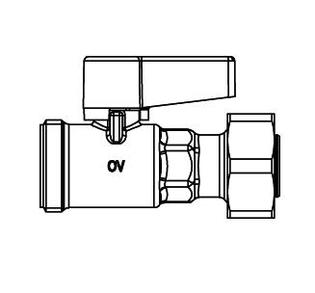 Шаровой кран Oventrop для гребенки Multidis SF 3/4нр х 3/4нг, для отключения отопительных контуров, артикул 1406504