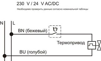 Термоэлектрический сервопривод SCHLOSSER INVEST M30*1,5, 230В, арт. 603200051